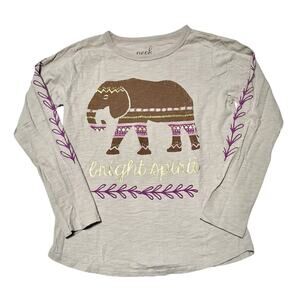 Peek Bright Spirit Elephant Graphic Tee Size 14